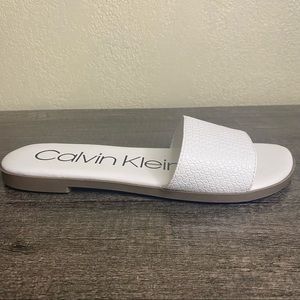 Calvin Klein White Slip-On Sandal Size 6.5
